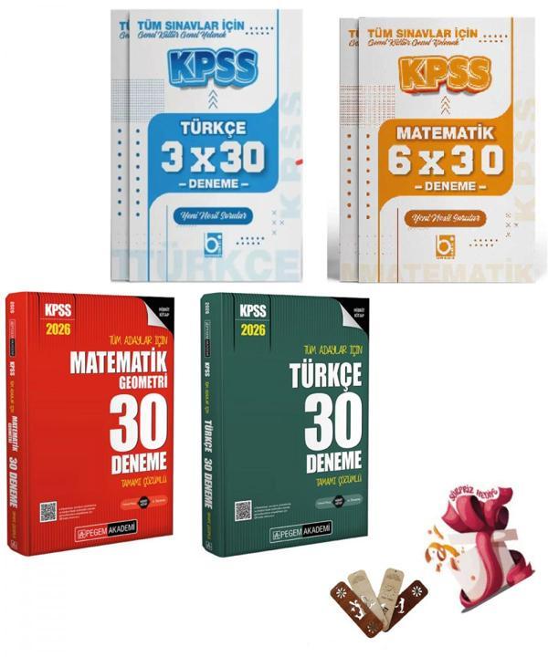 2026 KPSS Tüm Adaylar İçin Genel Yetenek Deneme Seti 4 Kitap Pegem ve Bigelio Yayıncılık - Bi bigelio - Image 1