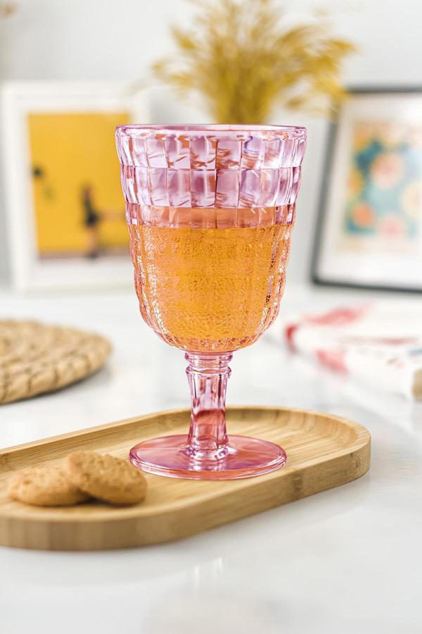 Allegra Mürdüm 6’lı Kadeh Bardak Seti 750 ml Akrilik Malzeme - Cam Değildir Kırılmaya Dayanıklı - Image 1