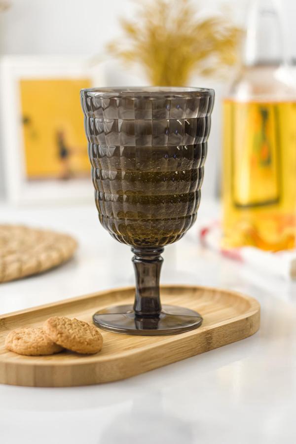 Allegra Füme 6’lı Kadeh Bardak Seti 750 ml Akrilik Malzeme - Cam Değildir Kırılmaya Dayanıklı - Image 1