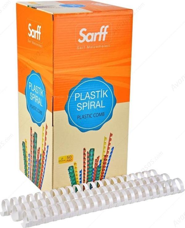 Sarff Plastik Spiral 28 Mm Beyaz 50 Li (1 Paket 50 Adet) - Image 1