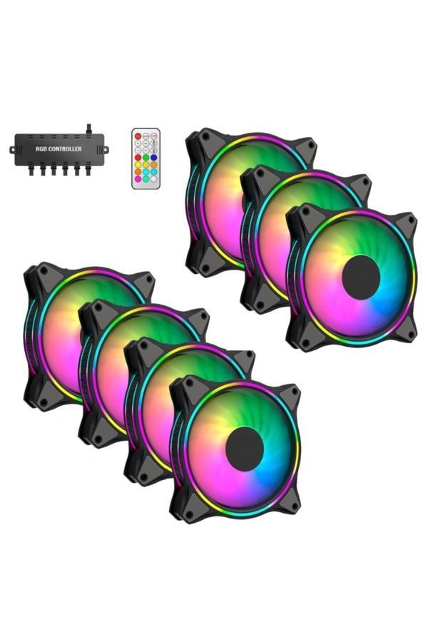Gamepower Air Turbine 7X120Mm 7'Li Argb Pro Fan Seti Kit Kasa Fanı (Kontrolcülü Ve Kumandalı) - Image 1