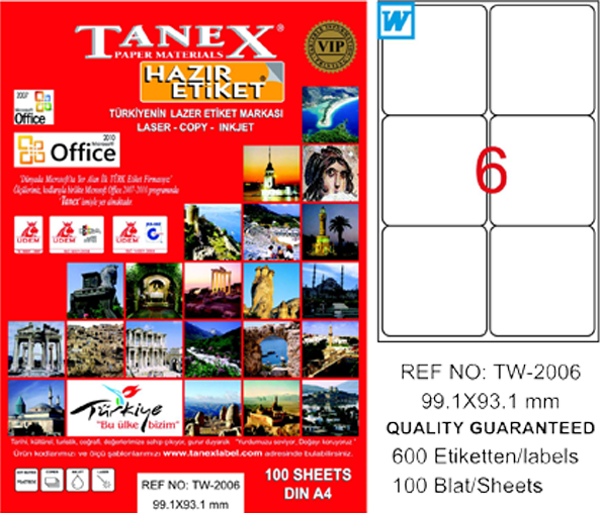 Tanex Tw-2006 Lazer Etiket 99X93 Mm - Image 1