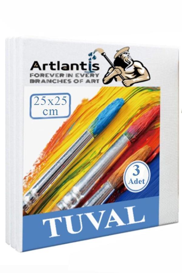 Tuval 25x25 cm Astarlı Kare Tuval 3 Adet Resim Küçük Tuvali 25*25 cm Tual Akrilik Boya Yağlı Boya İçin İdeal - Image 1