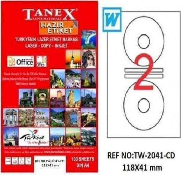 Tanex Tw-2041 Lazer Etiket 118X41 Mm Tw2041Las10100 - Image 1
