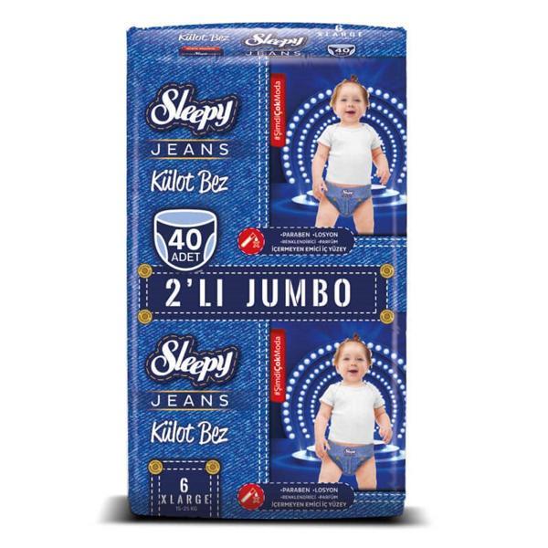 Sleepy Jeans KÜLOT Bez 6 Numara Xlarge 2'Lİ JUMBO 40 Adet - Image 1