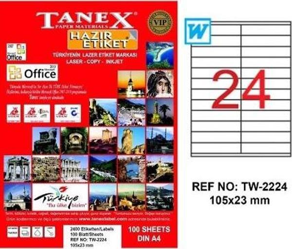 Tanex Tw-2224 Lazer Etiket 105X23 Mm Tw2224Las10100 - Image 1