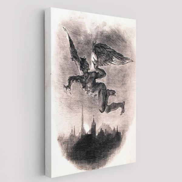 Mephistopheles'in Gökyüzündeki Önsözü Goethe Dekoratif Kanvas Tablo, Duvar Dekoru 5301 - Image 1