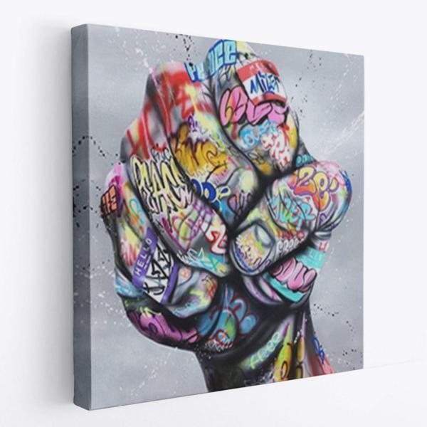 Graffiti Sokak Sanatı Pop Art Banksy Dekoratif Kanvas Tablo, Duvar Dekoru 5338 - Image 1