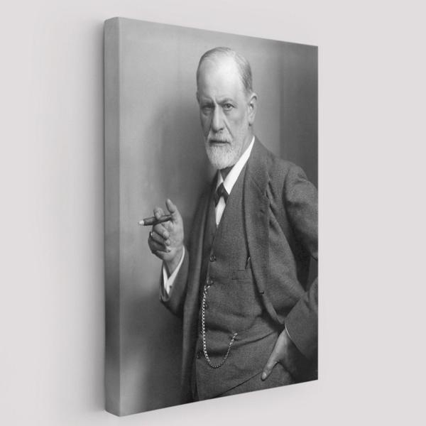 Elinde Puro ile Sigmund Freud Fotoğrafı Dekoratif Kanvas Tablo, Duvar Dekoru 5238 - Image 1
