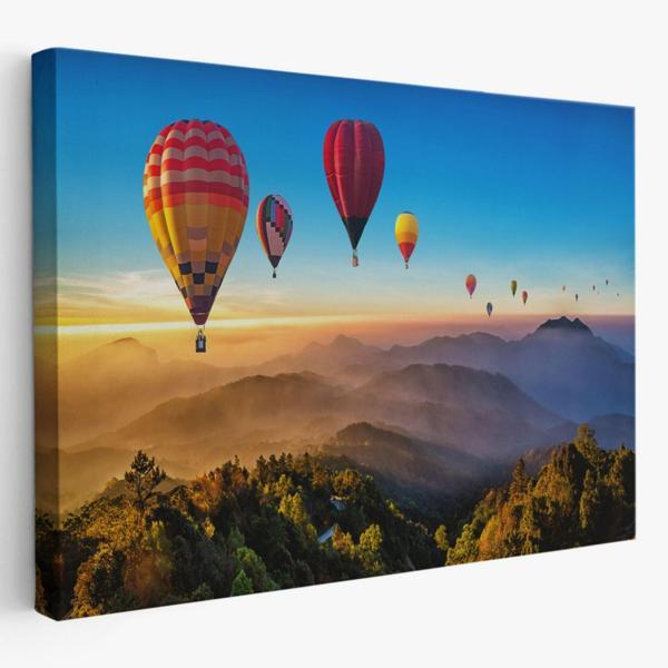 Balon Turu ve Manzara Dekoratif Kanvas Tablo, Duvar Dekoru 3580 - Image 1