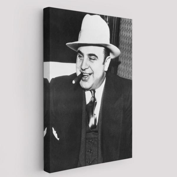 Ünlü Mafya Al Capone Sabıka Fotoğrafı Dekoratif Kanvas Tablo, Duvar Dekoru 5292 - Image 1