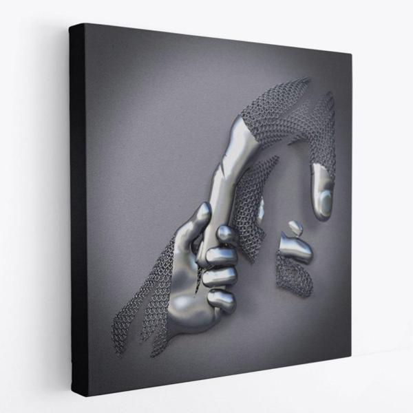 Aşk Sanatı Romantik Beden Gümüş İnsan 3D Efekt Dekoratif Kanvas Tablo, Duvar Dekoru 5357 - Image 1