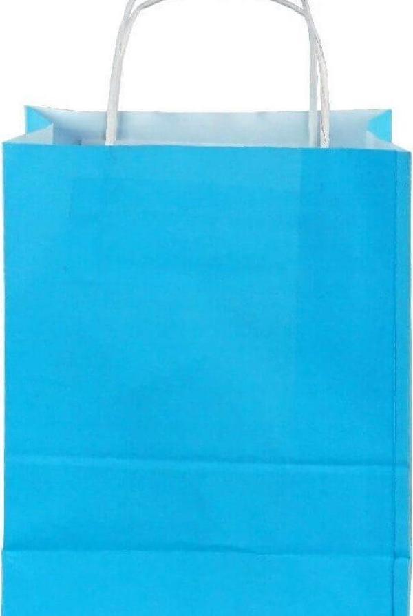 Umur Karton Hediye Çantası 9X18X23Cm Beyaz Mavi 70 Gram 30012876  (50 Li Paket) - Image 1