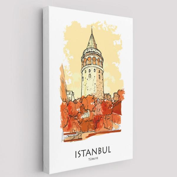 İstanbul Galata Kulesi Dekoratif Kanvas Tablo, Duvar Dekoru 5921 - Image 1