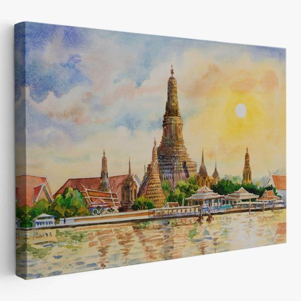 Tayland Bangkok Wat Arun Tapınağı Dekoratif Kanvas Tablo, Duvar Dekoru 3622 - Image 1