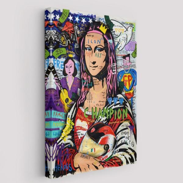 Banksy PopArt Sokak Sanatı, Mona Lisa Dekoratif Kanvas Tablo, Duvar Dekoru 5306 - Image 1