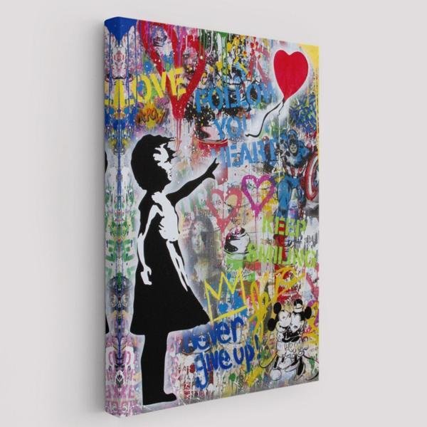 Balon Kız Sanatı, Banksy Dekoratif Kanvas Tablo, Duvar Dekoru 5317 - Image 1