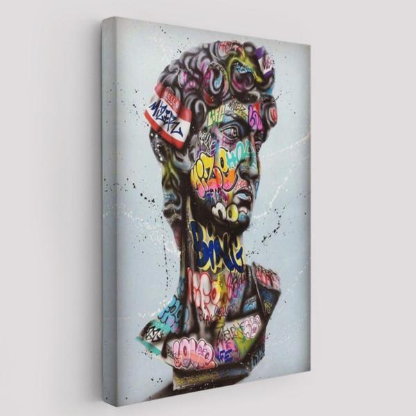 Renkli Poster, Antik Kafa Banksy Dekoratif Kanvas Tablo, Duvar Dekoru 5318 - Image 1