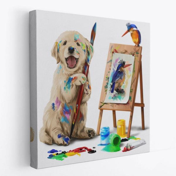 Ressam Köpek Dekoratif Kanvas Tablo, Duvar Dekoru 5845 - Image 1