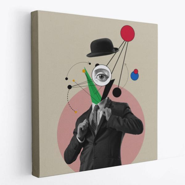 Pop Art Kahve İçen Çizgi Roman Kahramanı Dekoratif Kanvas Tablo, Duvar Dekoru 5802 - Image 1