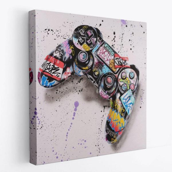 Graffiti Sokak Sanatı Joy Stick Banksy Dekoratif Kanvas Tablo, Duvar Dekoru 5345 - Image 1