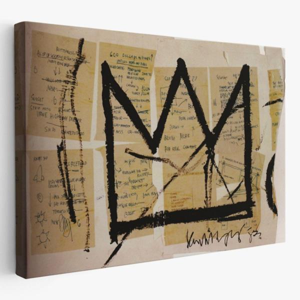 Jean Michel Basquiat'ın Notlar ve Taç Eseri Dekoratif Kanvas Tablo, Duvar Dekoru 5001 - Image 1