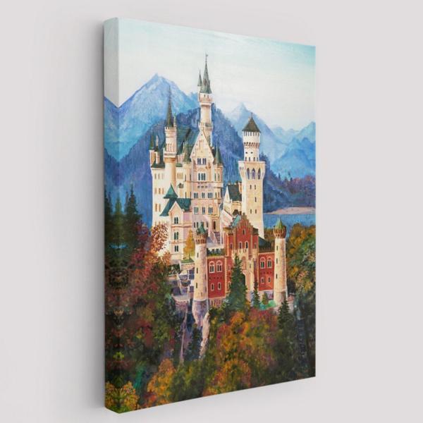 Neuschwanstein Kalesİ  Almanya Dekoratif Kanvas Tablo, Duvar Dekoru 5980 - Image 1