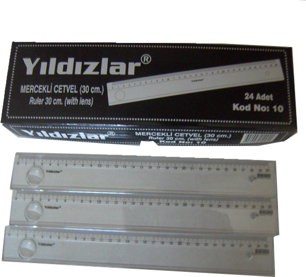 Yıldızlar Kod:010 Mercekli Cetvel Plastik 30 Cm - Image 1