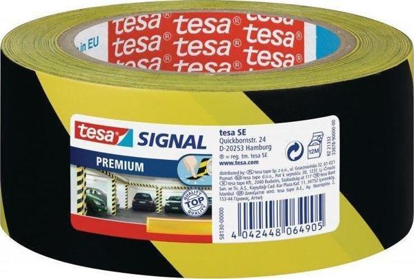 Tesa İkaz Bandı Yer İşaretleme Çizgili Sarı-Siyah 33x50 60760-00093-15 - Image 1