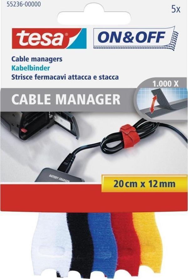 Tesa On-Off 5X Kablo Organizatörü Çok Renkli - Image 1