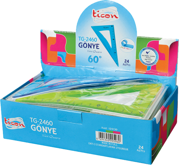 Ticon Flex Renkli Gönye 60 Derece Tg-2460 - Image 1