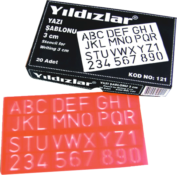 Yıldızlar Kod:121 Yazı Şablonu 3 Cm - Image 1