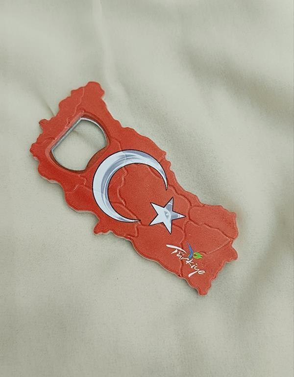 Magnet Açacak Gazoz Şişe Açacağı Mıknatıslı Buzdolabı Süsü Türk Bayrak Model  - Image 1