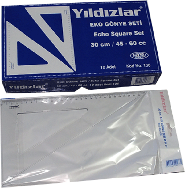 Yıldızlar Kod:136 Gönye Seti Eco 30 Cm 45 Cc - 60 Cc - Image 1