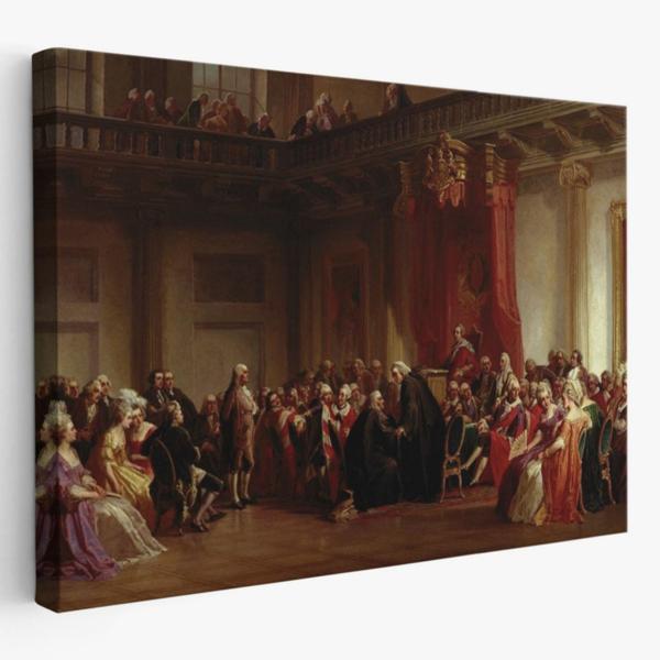 Danışma Meclisi Huzuruna Çıkan Benjamin Franklin Dekoratif Kanvas Tablo, Duvar Dekoru 6542 - Image 1