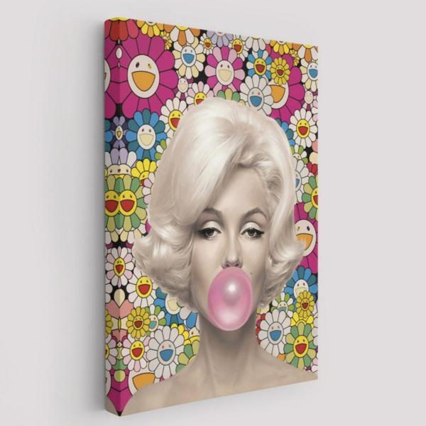 Marilyn Monroe ve Pembe Balon Dekoratif Kanvas Tablo, Duvar Dekoru 6217 - Image 1