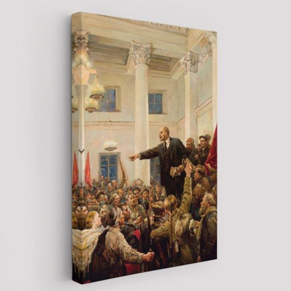 Sovyet İktidarını İlan Eden Lenin Petersburg Dekoratif Kanvas Tablo, Duvar Dekoru 6169 - Image 1