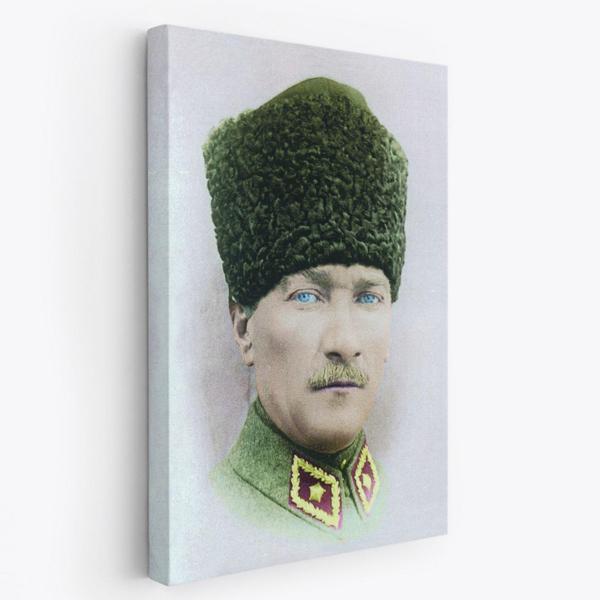 Mustafa Kemal Atatürk Portresi Dekoratif Kanvas Tablo, Duvar Dekoru CF56 - Image 1