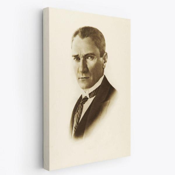 Mustafa Kemal Atatürk Portresi Dekoratif Kanvas Tablo, Duvar Dekoru CI59 - Image 1