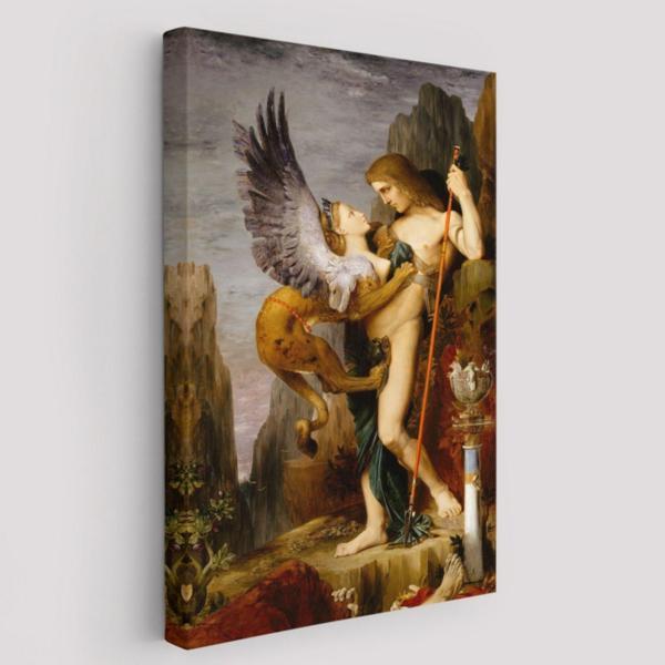 Sfenks Gustave Moreau ve Oidipus Dekoratif Kanvas Tablo, Duvar Dekoru 5985 - Image 1