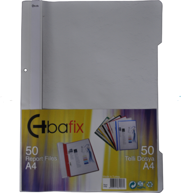 Bafix Telli Dosya Plastik A-4 Gri 66721 50 Li (1 Paket 50 Adet) - Image 1