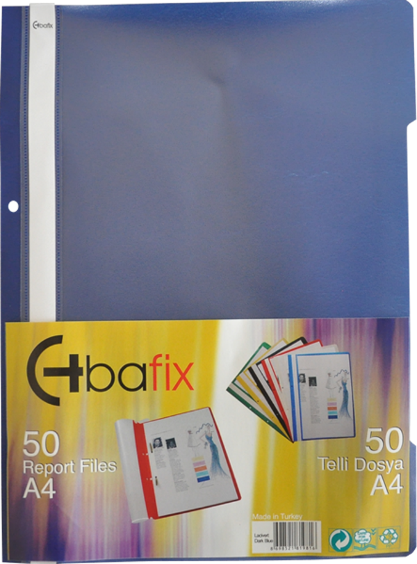 Bafix Telli Dosya Plastik A-4 Lacivert 66723 50 Li (1 Paket 50 Adet) - Image 1