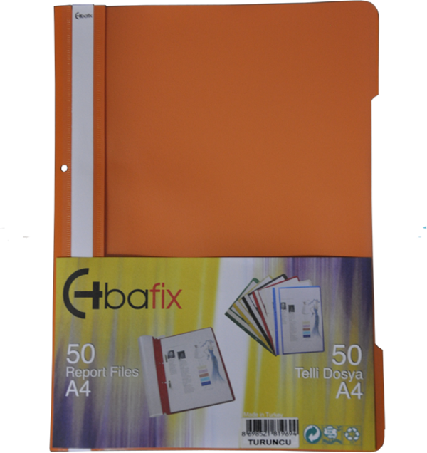 Bafix Telli Dosya Plastik A-4 Turuncu 66729 50 Li (1 Paket 50 Adet) - Image 1