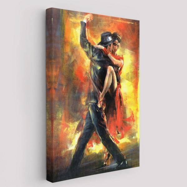 Tango Yapan Çift Dekoratif Kanvas Tablo, Duvar Dekoru 6420 - Image 1