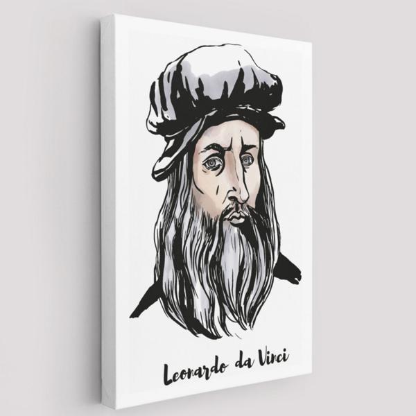 Leonardo da Vinci Ressam Bilim İnsanı Dekoratif Kanvas Tablo, Duvar Dekoru 5918 - Image 1
