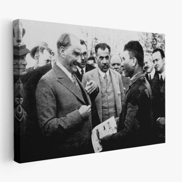 Mustafa Kemal Atatürk Portresi Dekoratif Kanvas Tablo, Duvar Dekoru FU145 - Image 1