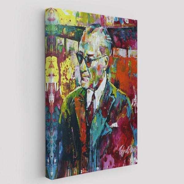 Mustafa Kemal Atatürk Yağlıboya Görünüm Dekoratif Kanvas Tablo, Duvar Dekoru 6069 - Image 1