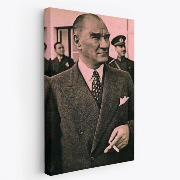 Mustafa Kemal Atatürk Portresi Dekoratif Kanvas Tablo, Duvar Dekoru FH132 - Image 1