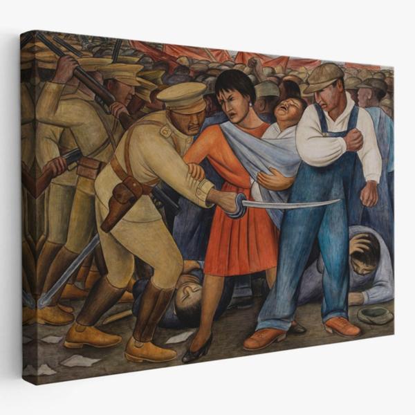 İsyan Eseri Diego Rivera Dekoratif Kanvas Tablo, Duvar Dekoru 6587 - Image 1