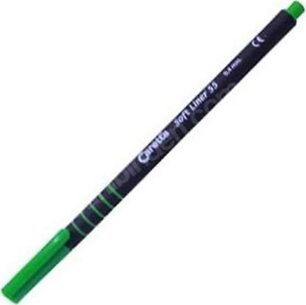 Caretta Soft Liner Keçe Uç Kalem Yeşil CS-55-04 10 Lu (1 Paket 10 Adet) - Image 1